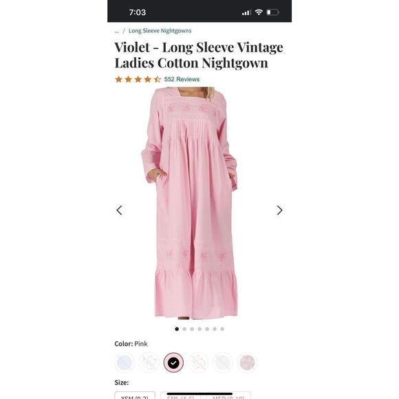 Violet Pintuck Dolby The 1 for U Lg Night Dress Nightgown - Picture 1 of 8